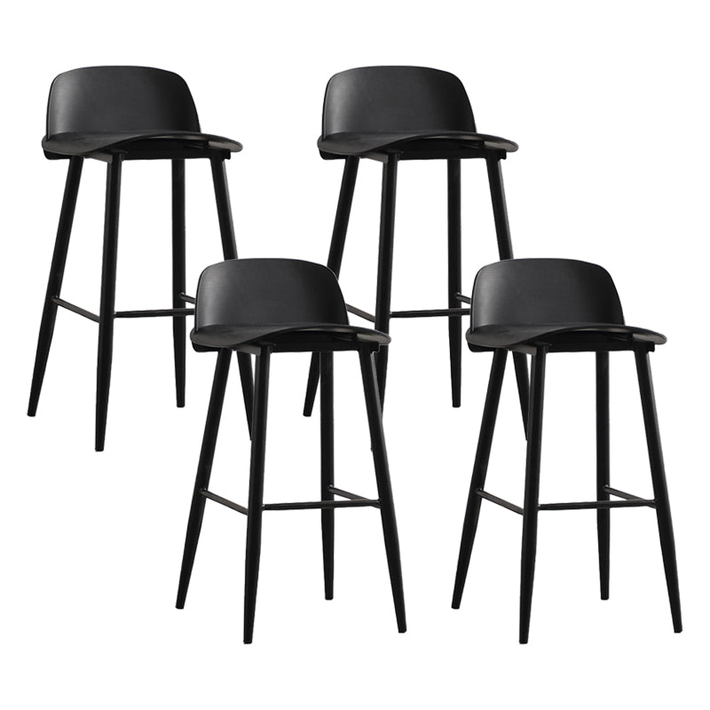 Nordic Armless Backrest Counter Stool Iron Kitchen Bar Stool with Acrylic Seat and Pedal