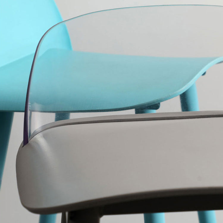 Nordic Armless Backrest Counter Stool Iron Kitchen Bar Stool with Acrylic Seat and Pedal