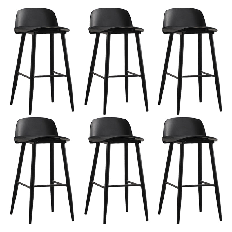 Nordic Armless Backrest Counter Stool Iron Kitchen Bar Stool with Acrylic Seat and Pedal