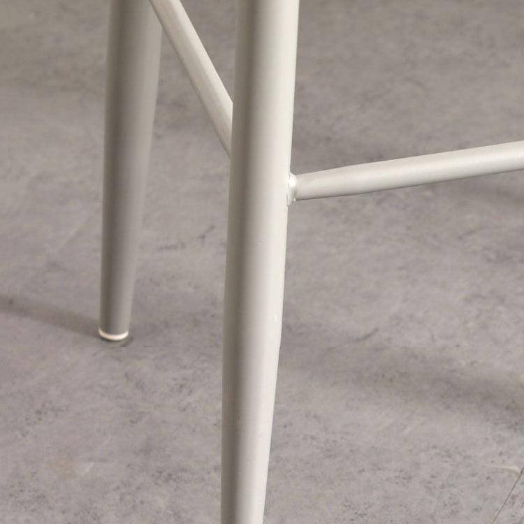 Nordic Armless Backrest Counter Stool Iron Kitchen Bar Stool with Acrylic Seat and Pedal