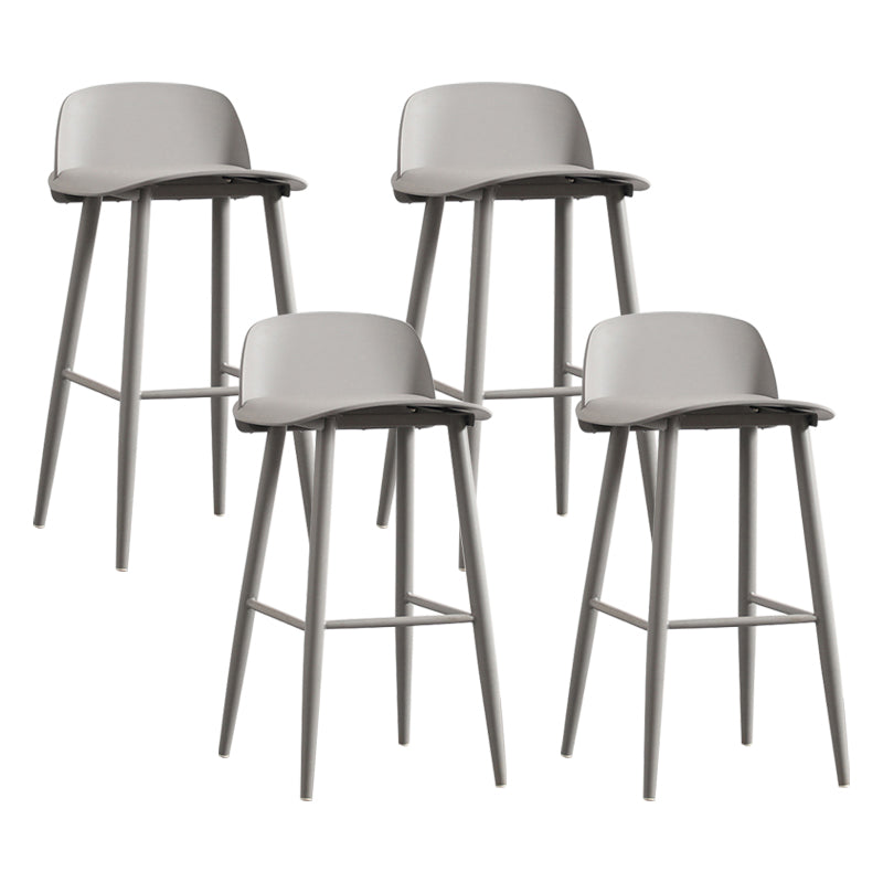 Nordic Armless Backrest Counter Stool Iron Kitchen Bar Stool with Acrylic Seat and Pedal