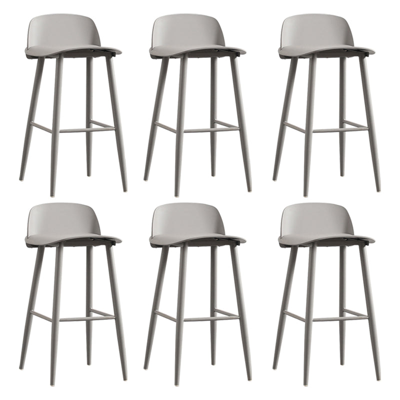 Nordic Armless Backrest Counter Stool Iron Kitchen Bar Stool with Acrylic Seat and Pedal