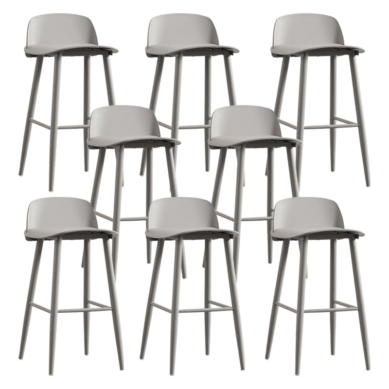 Nordic Armless Backrest Counter Stool Iron Kitchen Bar Stool with Acrylic Seat and Pedal