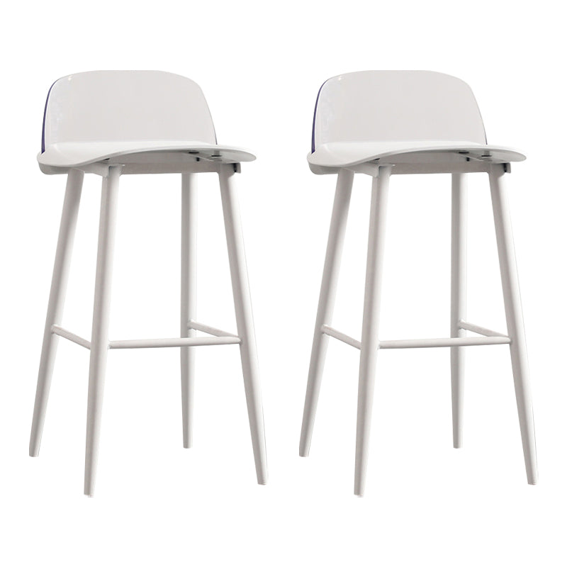 Nordic Armless Backrest Counter Stool Iron Kitchen Bar Stool with Acrylic Seat and Pedal