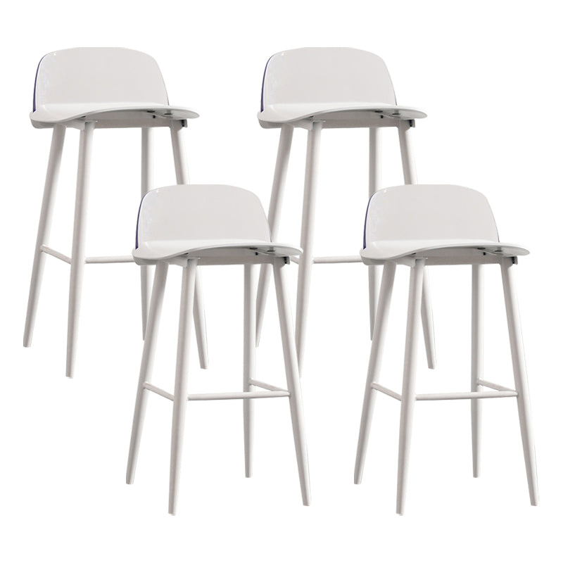 Nordic Armless Backrest Counter Stool Iron Kitchen Bar Stool with Acrylic Seat and Pedal