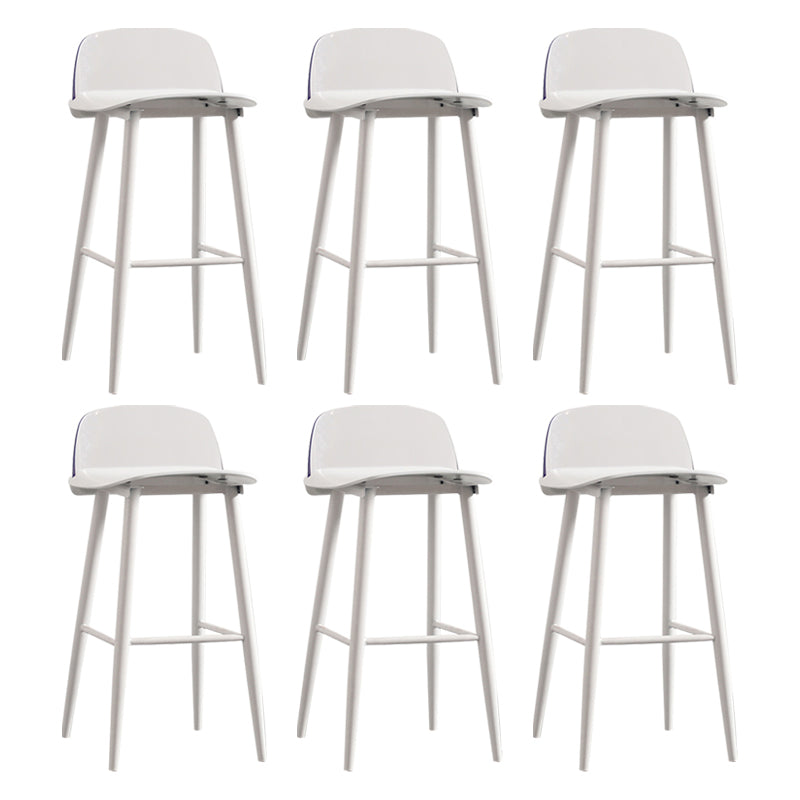 Nordic Armless Backrest Counter Stool Iron Kitchen Bar Stool with Acrylic Seat and Pedal