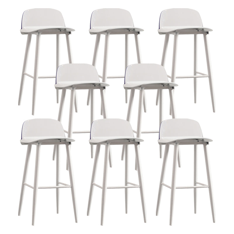 Nordic Armless Backrest Counter Stool Iron Kitchen Bar Stool with Acrylic Seat and Pedal