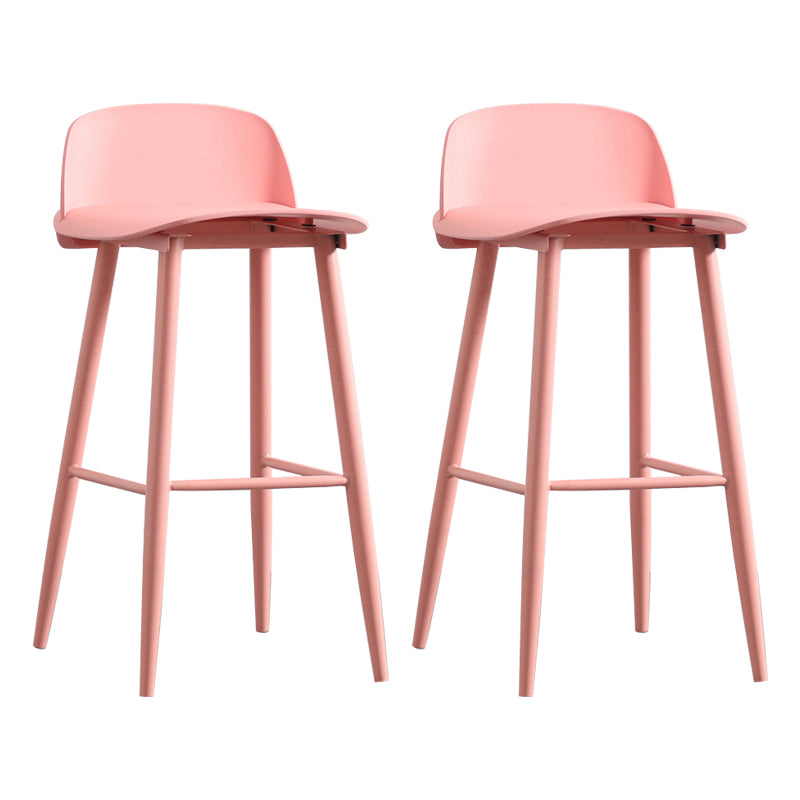 Nordic Armless Backrest Counter Stool Iron Kitchen Bar Stool with Acrylic Seat and Pedal