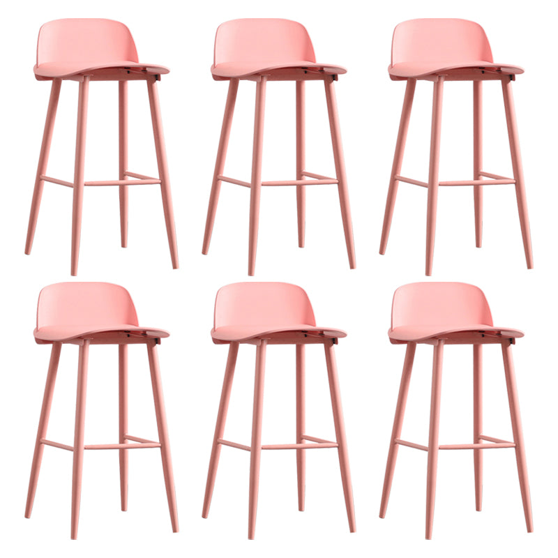 Nordic Armless Backrest Counter Stool Iron Kitchen Bar Stool with Acrylic Seat and Pedal