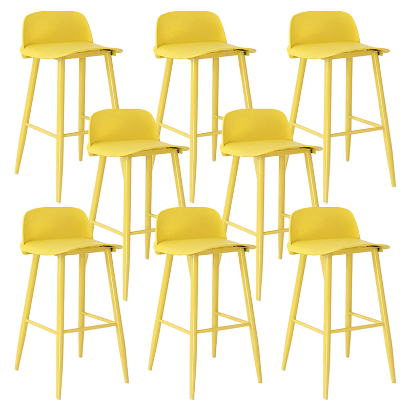 Nordic Armless Backrest Counter Stool Iron Kitchen Bar Stool with Acrylic Seat and Pedal