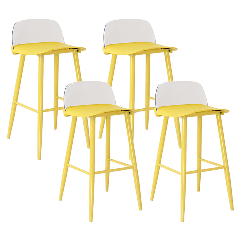 Nordic Armless Backrest Counter Stool Iron Kitchen Bar Stool with Acrylic Seat and Pedal