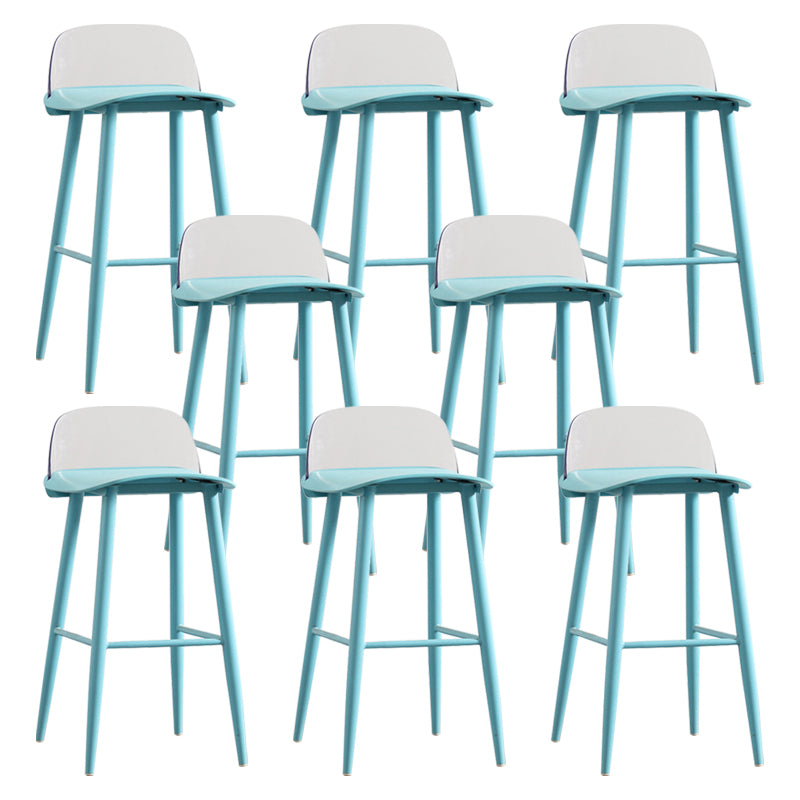 Nordic Armless Backrest Counter Stool Iron Kitchen Bar Stool with Acrylic Seat and Pedal