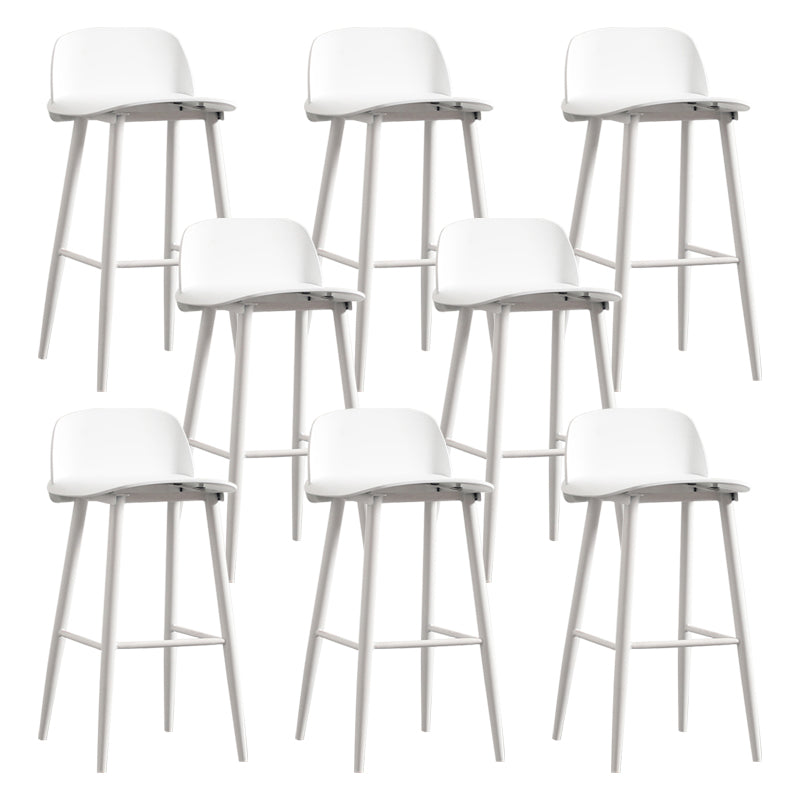 Nordic Armless Backrest Counter Stool Iron Kitchen Bar Stool with Acrylic Seat and Pedal