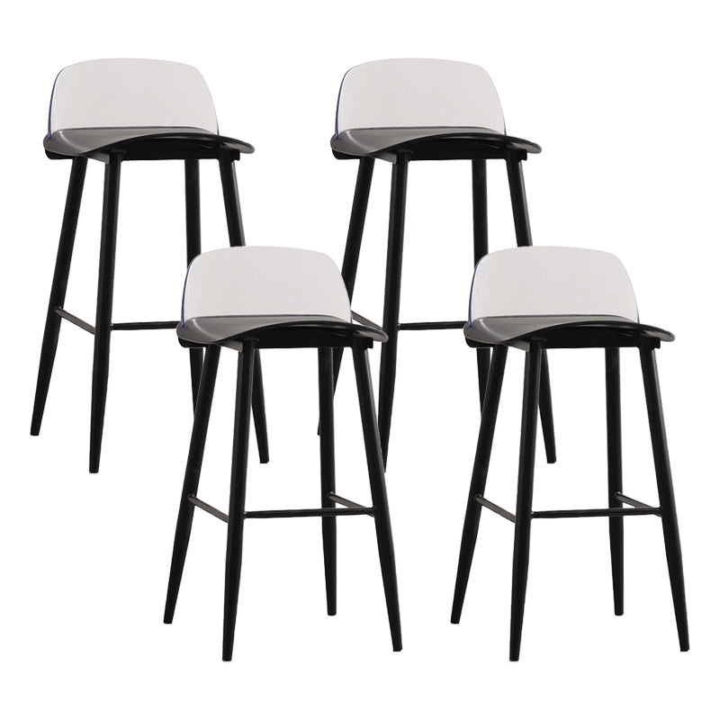 Nordic Armless Backrest Counter Stool Iron Kitchen Bar Stool with Acrylic Seat and Pedal