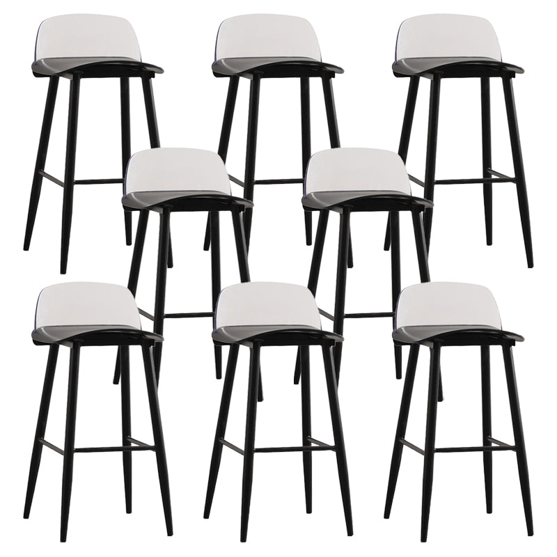 Nordic Armless Backrest Counter Stool Iron Kitchen Bar Stool with Acrylic Seat and Pedal