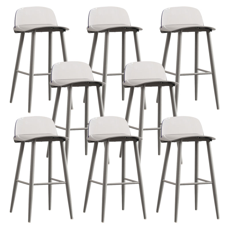 Nordic Armless Backrest Counter Stool Iron Kitchen Bar Stool with Acrylic Seat and Pedal