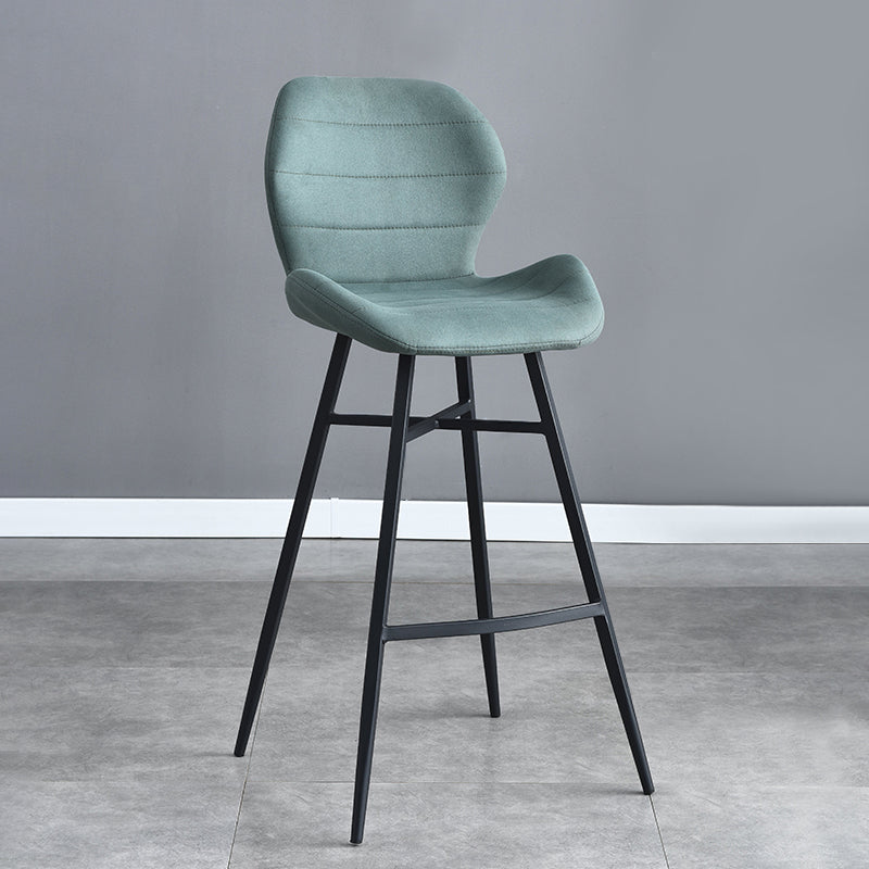 Industrial Style Bar Stool Leather Counter Bar Stool with Metal Legs for Home