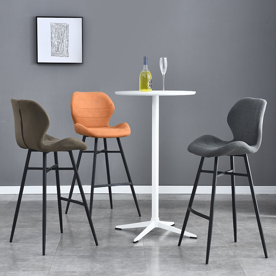Industrial Style Bar Stool Leather Counter Bar Stool with Metal Legs for Home