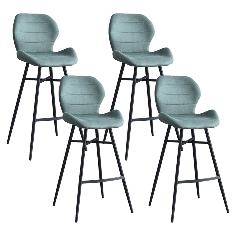 Industrial Style Bar Stool Leather Counter Bar Stool with Metal Legs for Home
