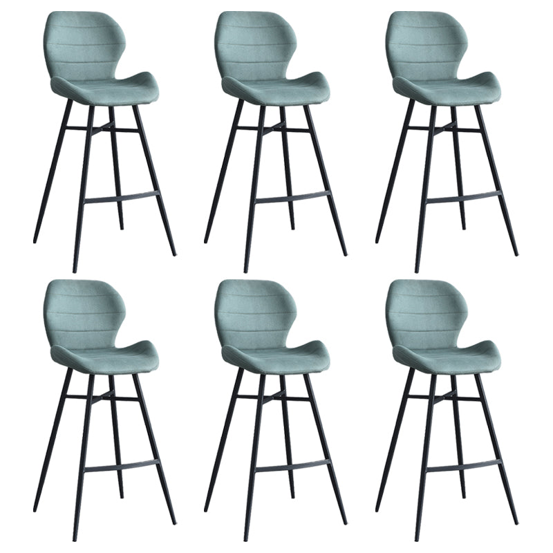 Industrial Style Bar Stool Leather Counter Bar Stool with Metal Legs for Home