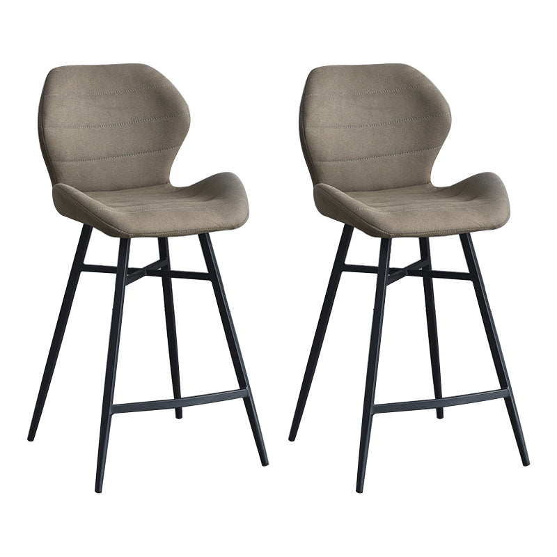 Industrial Style Bar Stool Leather Counter Bar Stool with Metal Legs for Home