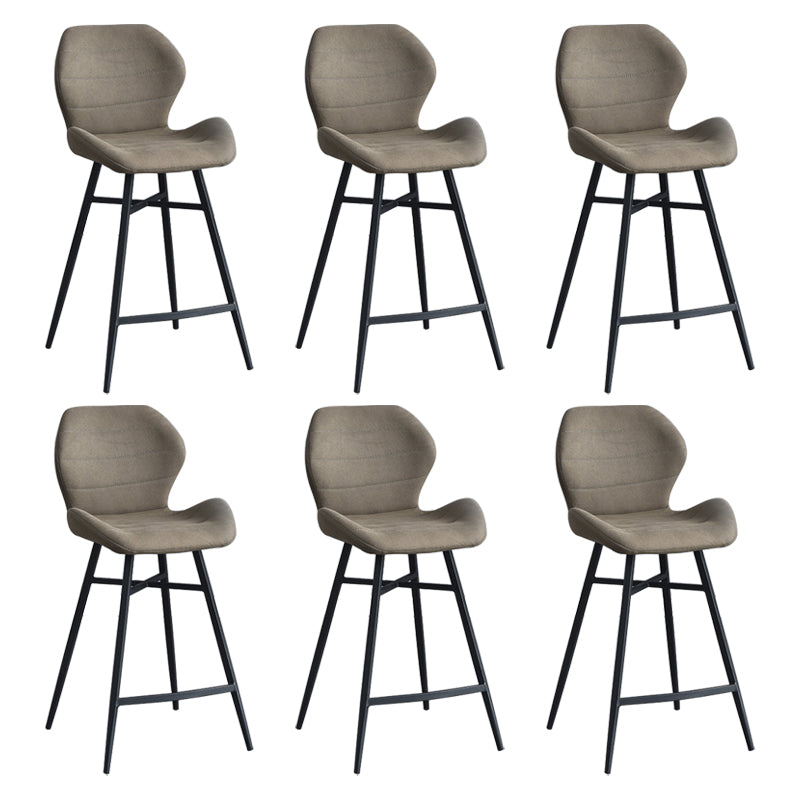 Industrial Style Bar Stool Leather Counter Bar Stool with Metal Legs for Home