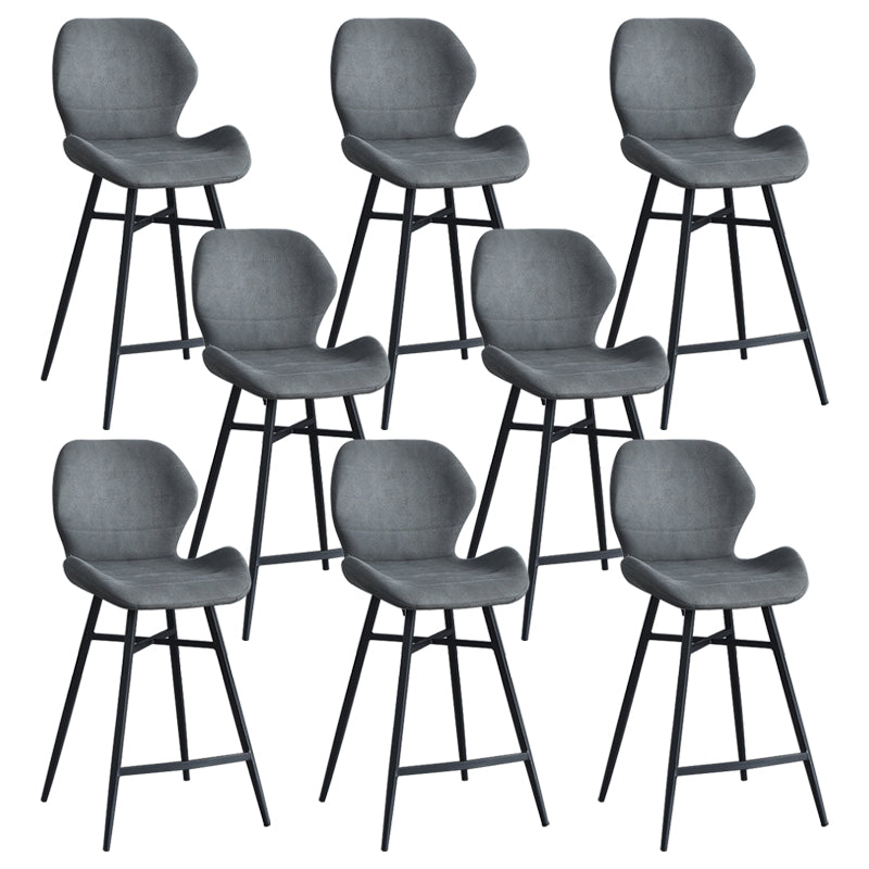 Industrial Style Bar Stool Leather Counter Bar Stool with Metal Legs for Home