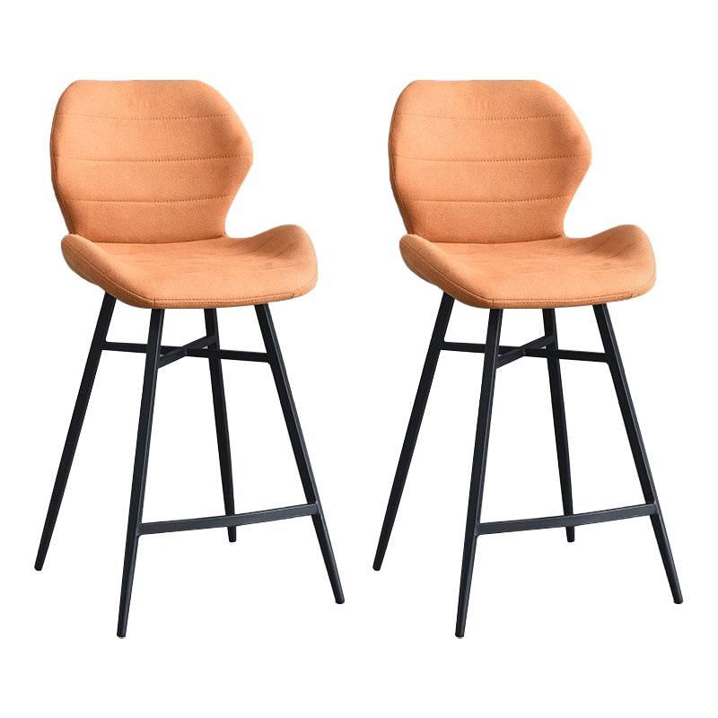 Industrial Style Bar Stool Leather Counter Bar Stool with Metal Legs for Home