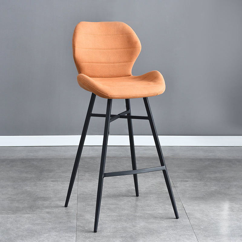 Industrial Style Bar Stool Leather Counter Bar Stool with Metal Legs for Home