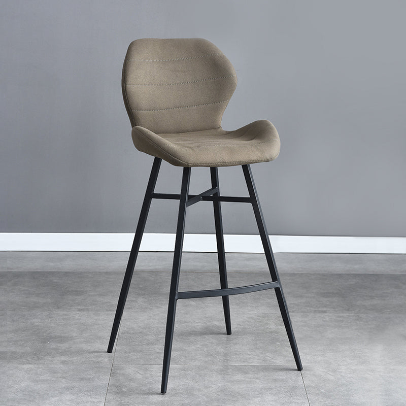 Industrial Style Bar Stool Leather Counter Bar Stool with Metal Legs for Home