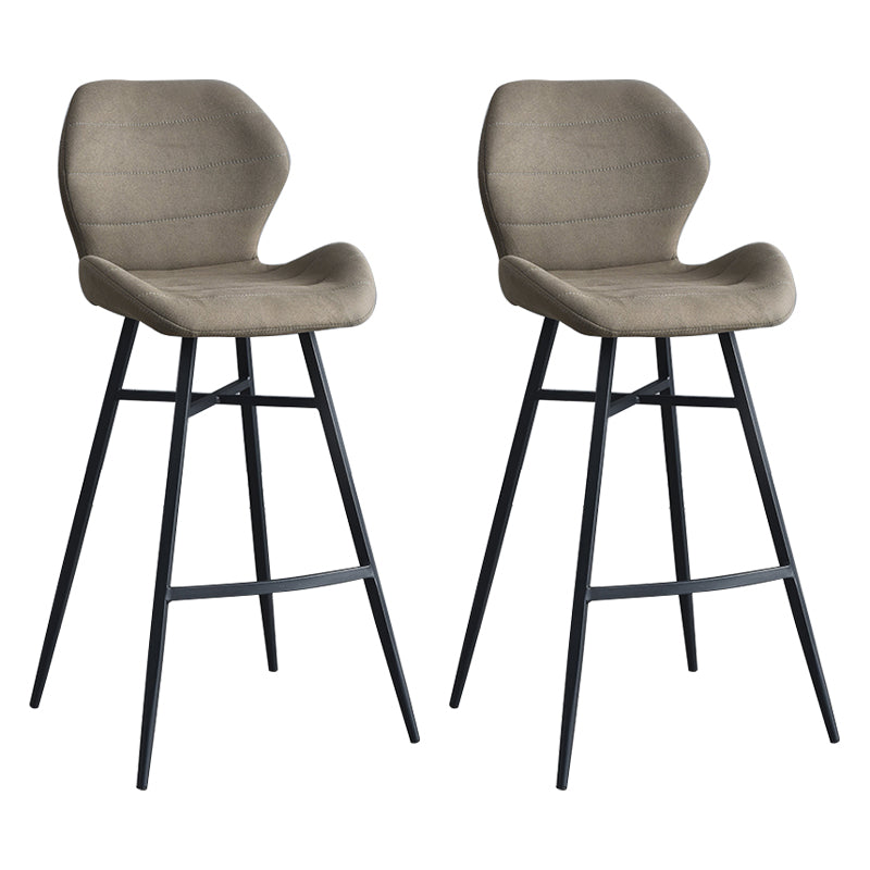 Industrial Style Bar Stool Leather Counter Bar Stool with Metal Legs for Home