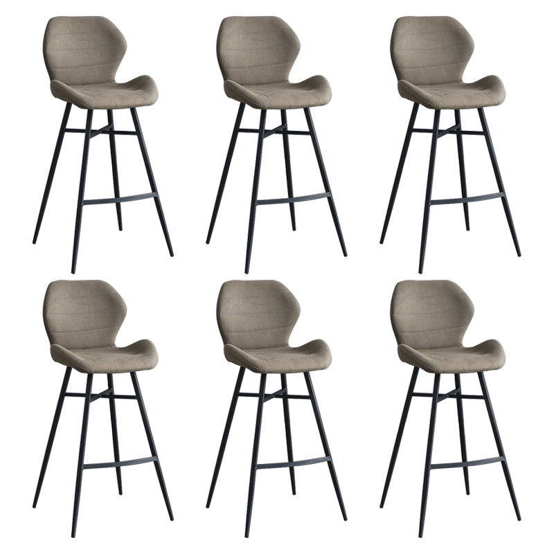 Industrial Style Bar Stool Leather Counter Bar Stool with Metal Legs for Home