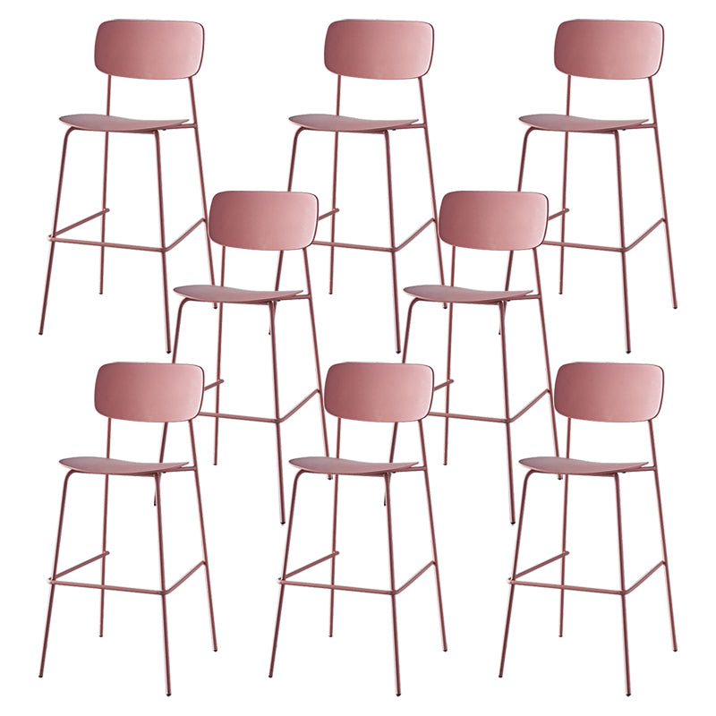 Scandinavian Backrest Counter Bar Stool Plastic Rectangle Counter-height Stool