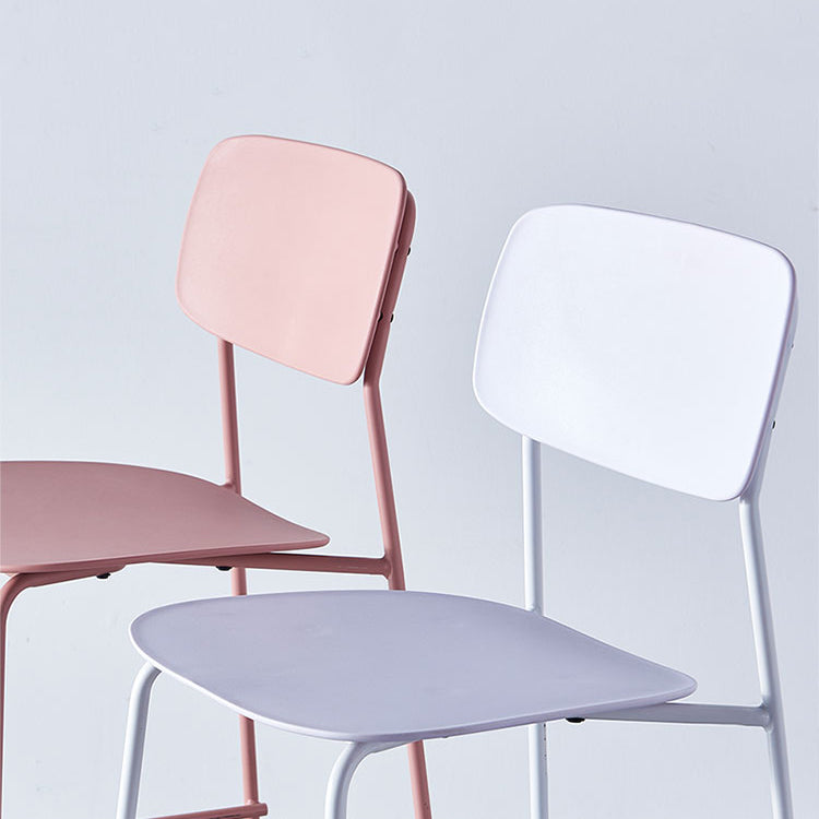 Scandinavian Backrest Counter Bar Stool Plastic Rectangle Counter-height Stool