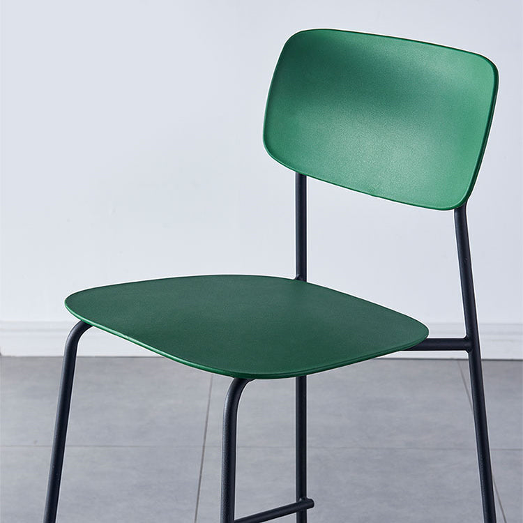 Scandinavian Backrest Counter Bar Stool Plastic Rectangle Counter-height Stool