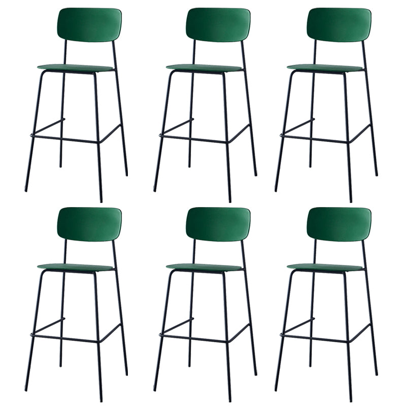 Scandinavian Backrest Counter Bar Stool Plastic Rectangle Counter-height Stool