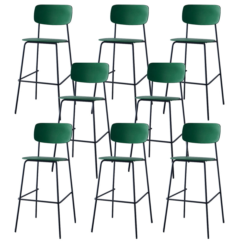 Scandinavian Backrest Counter Bar Stool Plastic Rectangle Counter-height Stool