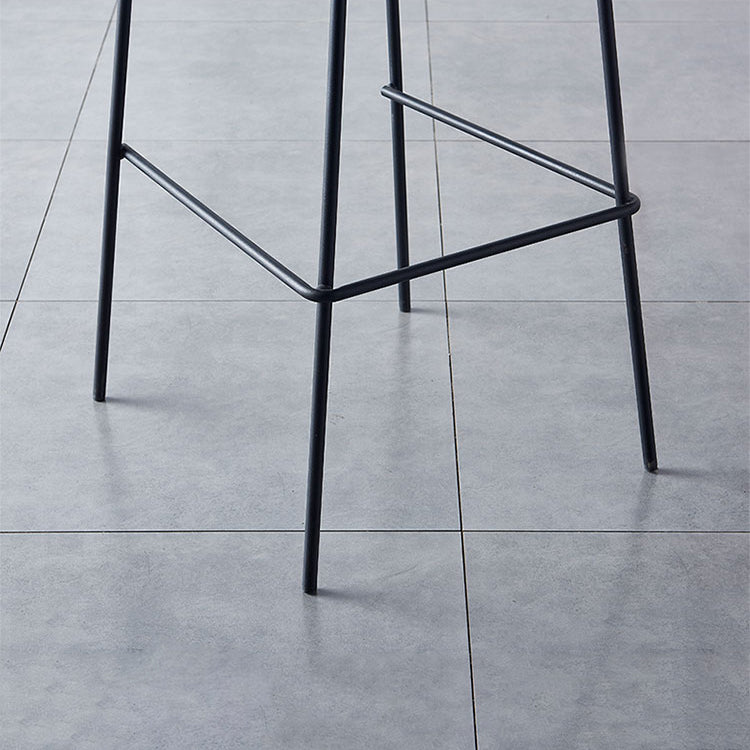 Scandinavian Backrest Counter Bar Stool Plastic Rectangle Counter-height Stool