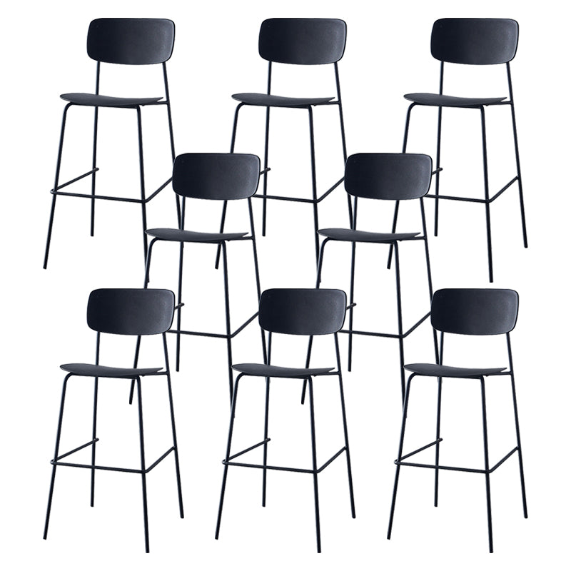 Scandinavian Backrest Counter Bar Stool Plastic Rectangle Counter-height Stool