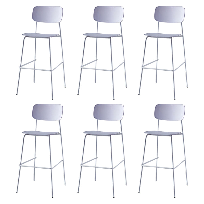 Scandinavian Backrest Counter Bar Stool Plastic Rectangle Counter-height Stool