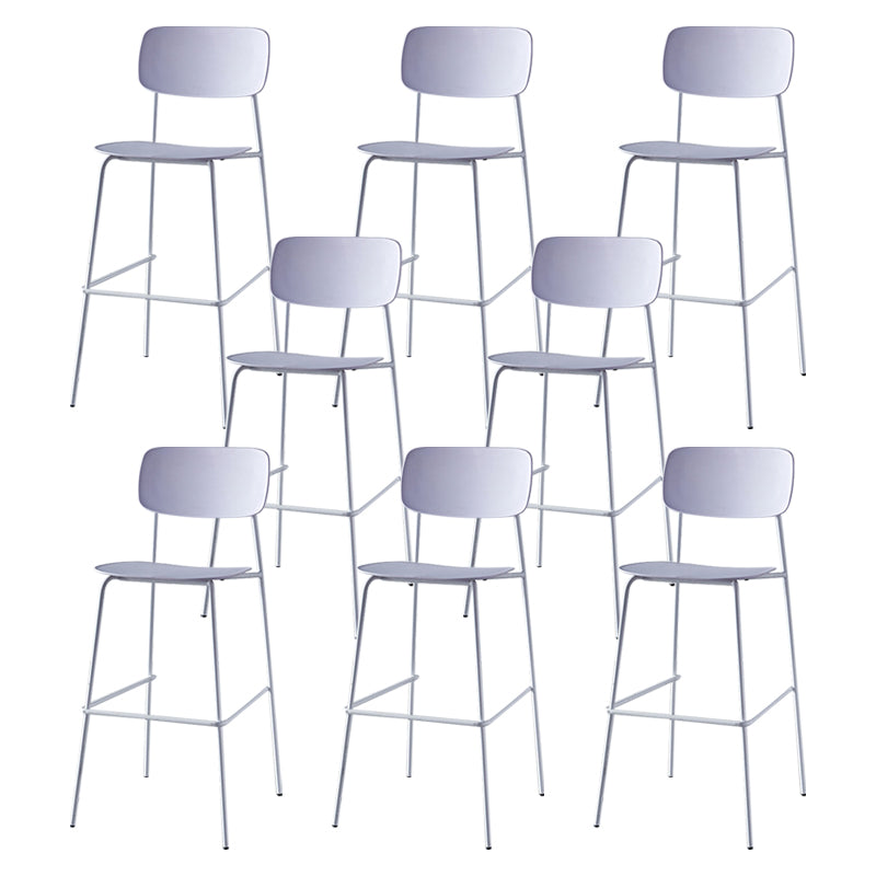 Scandinavian Backrest Counter Bar Stool Plastic Rectangle Counter-height Stool