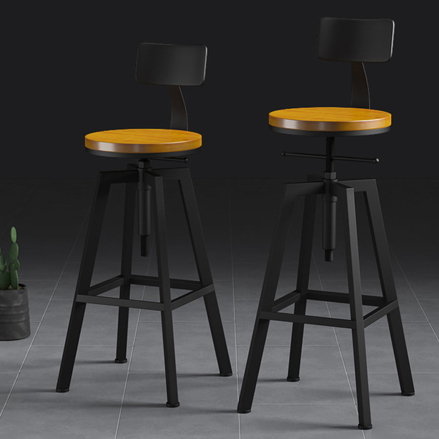 Round Metal Counter & Bar Stool Industrial Footrest Counter-height Stool