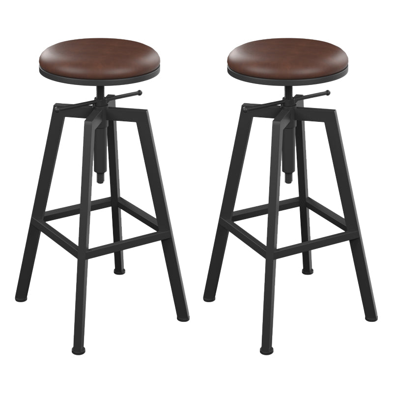Round Metal Counter & Bar Stool Industrial Footrest Counter-height Stool