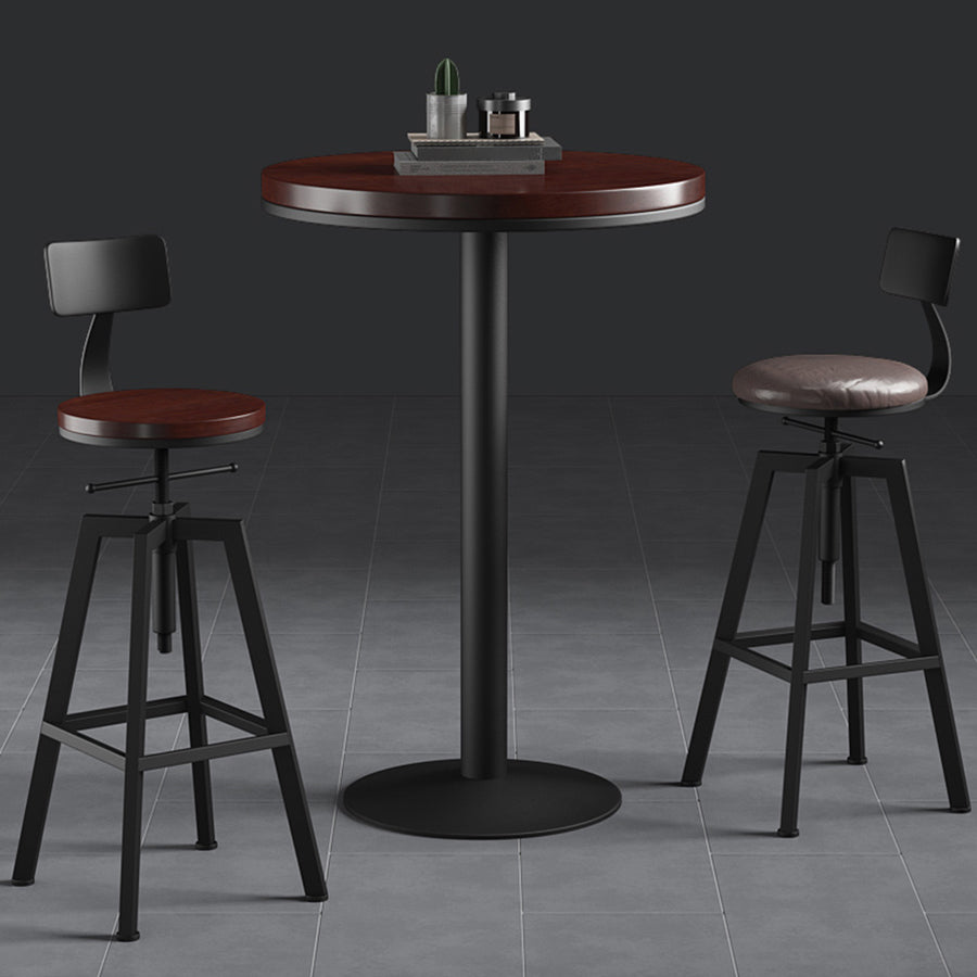 Round Metal Counter & Bar Stool Industrial Footrest Counter-height Stool