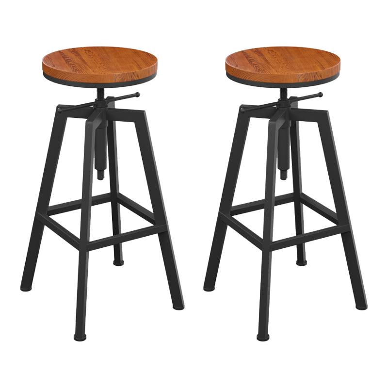 Round Metal Counter & Bar Stool Industrial Footrest Counter-height Stool
