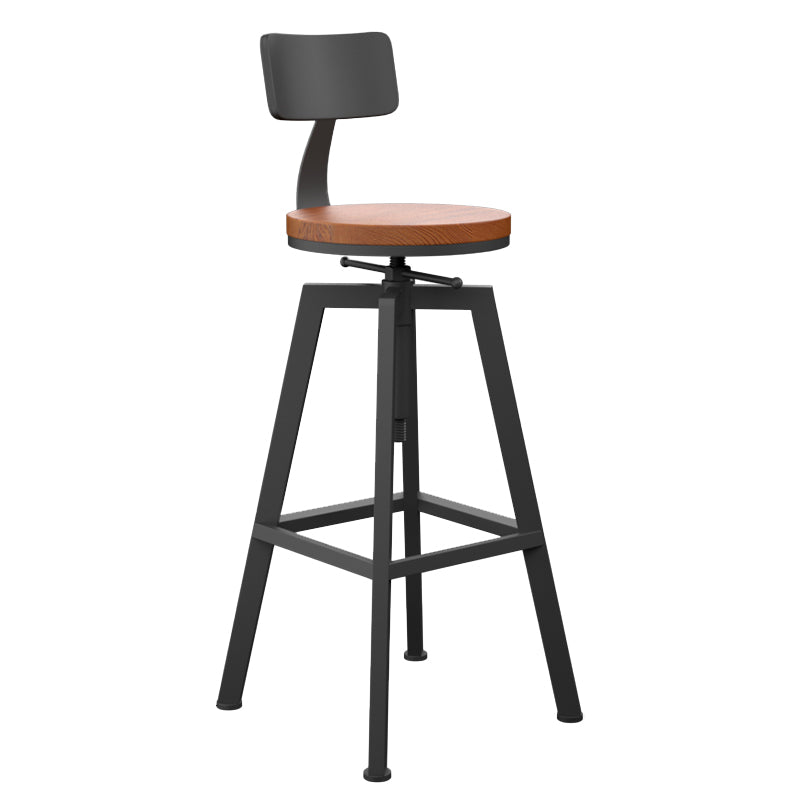 Round Metal Counter & Bar Stool Industrial Footrest Counter-height Stool