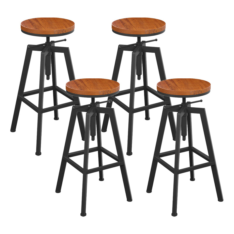 Round Metal Counter & Bar Stool Industrial Footrest Counter-height Stool