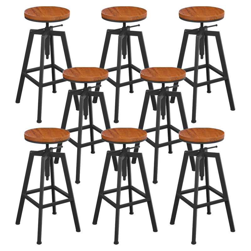 Round Metal Counter & Bar Stool Industrial Footrest Counter-height Stool