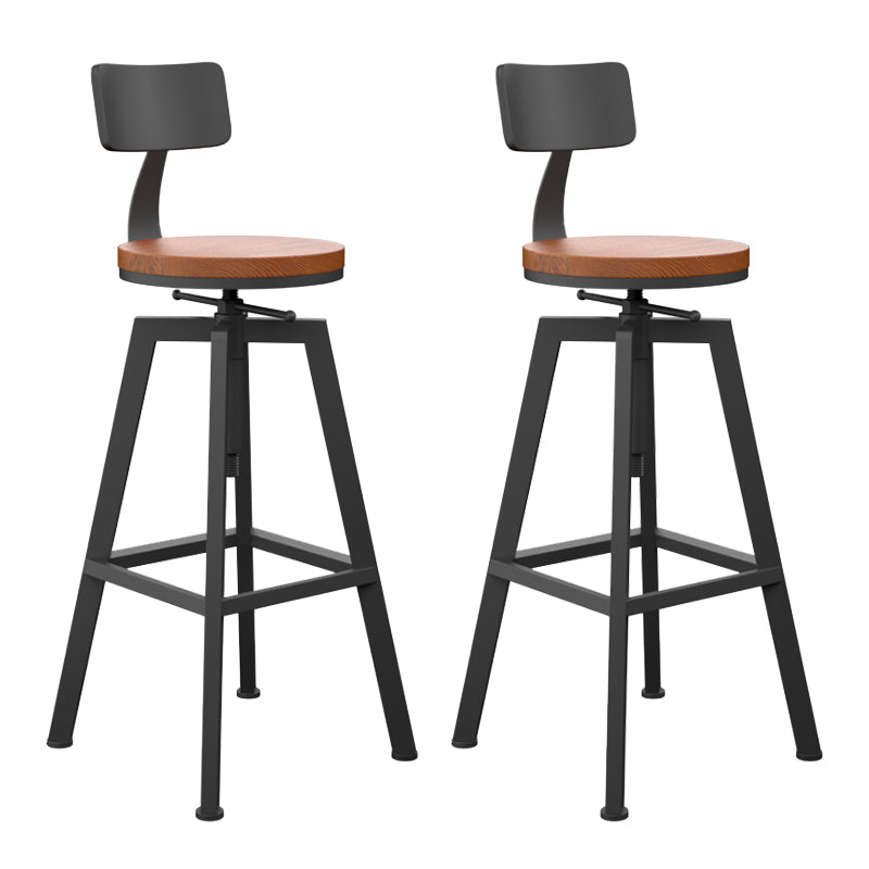 Round Metal Counter & Bar Stool Industrial Footrest Counter-height Stool