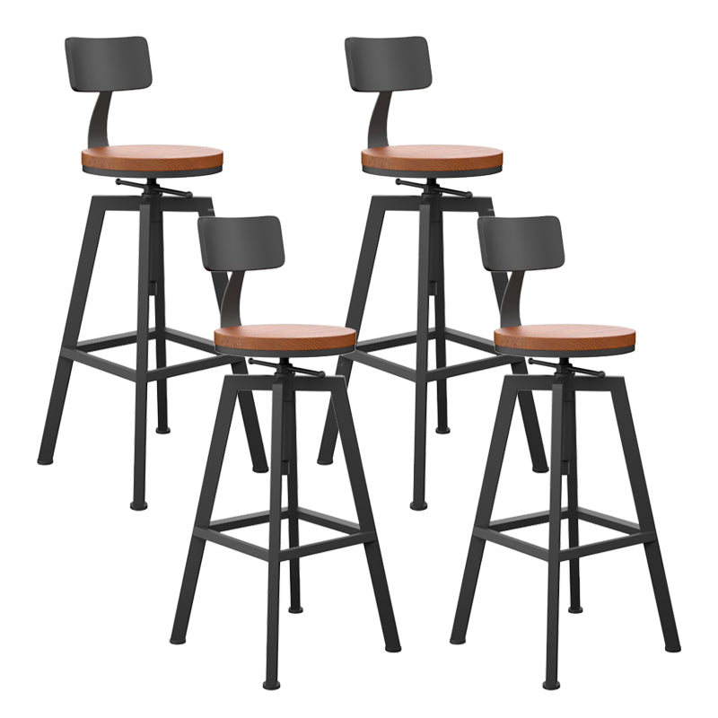 Round Metal Counter & Bar Stool Industrial Footrest Counter-height Stool